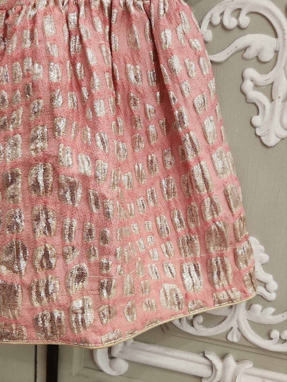 Mimisol Girls Pink Dress with Gold Metallic Accents Size 2 - Picture 5 of 6